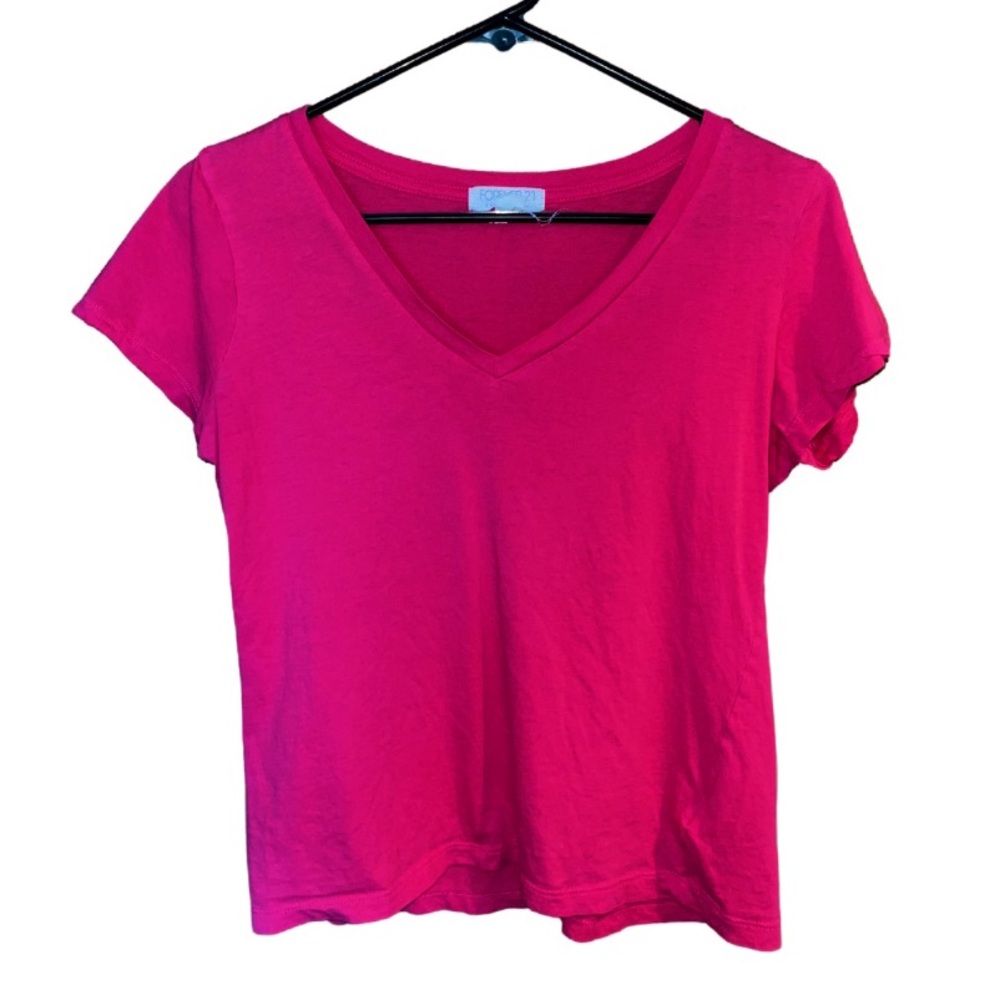 pink short sleeve v neck | forever 21 | size small petite